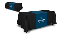 Clarion logoed table runner. 24" x 72".