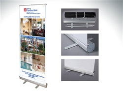 Restractable Banner and Stand, 33" x 81"  (Stand & Insert) - Hilton Brands
