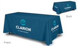 Throw style table cover for 6' banquet tables. Choice Hotel  brands