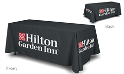 Throw style table cover for 6' banquet tables. Hilton brands