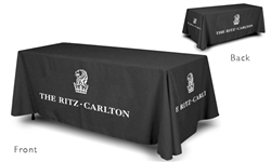 6' logoed table cover. Ritz Carlton full logo