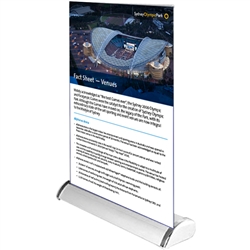 Silver Table Top Retractable Banner, 11.5" x 16.5"  (Stand & Insert)